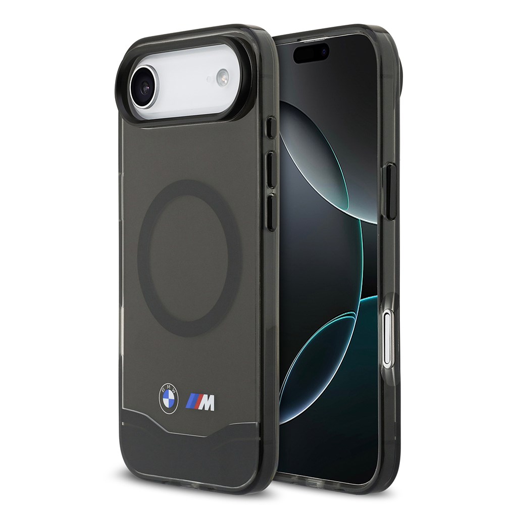 Apple iPhone 17 Air Kılıf BMW Orjinal Lisanslı M-safe Şarj Özellikli Metal Buton Tasarımlı Tranparan M Dizayn Kapak