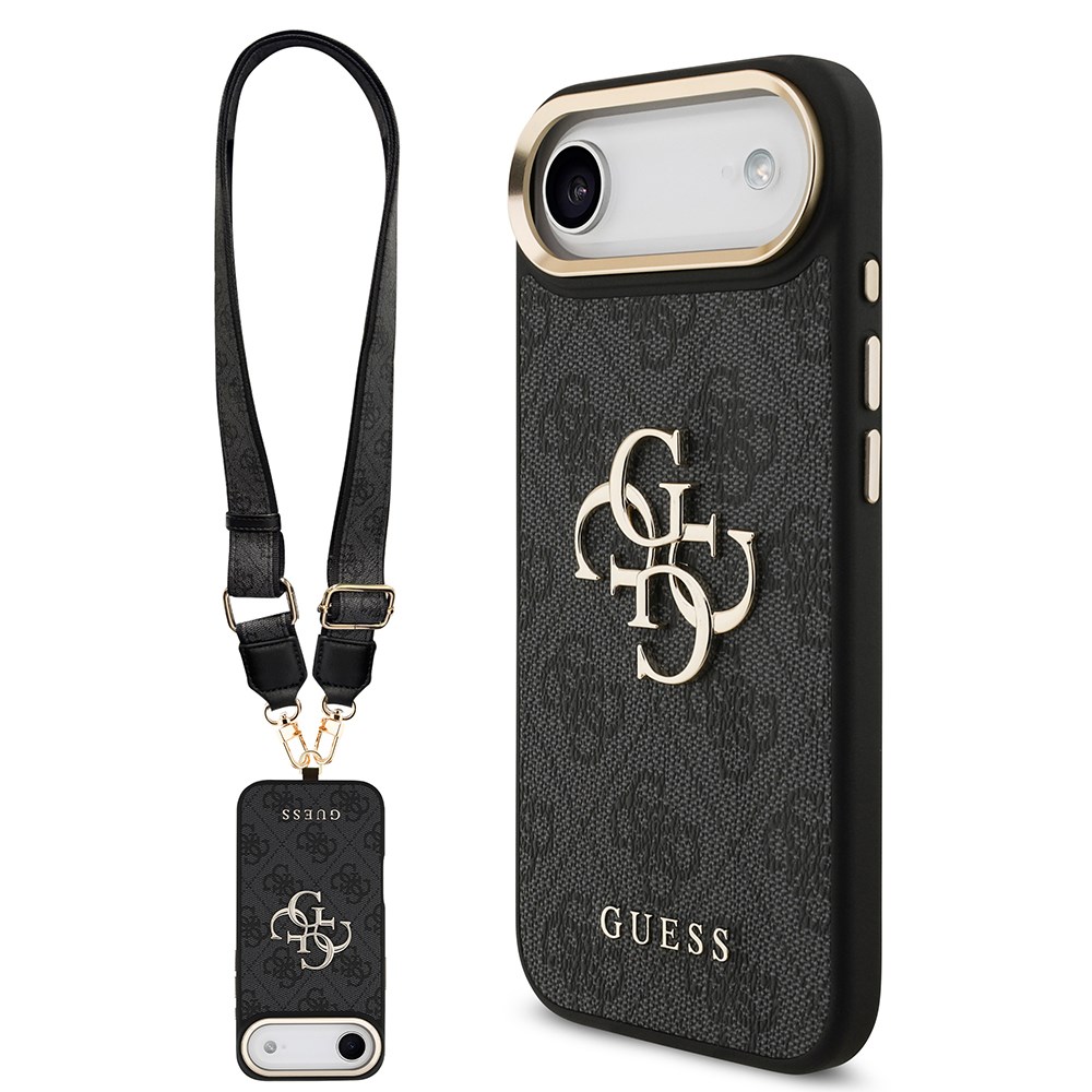 Apple iPhone 17 Air Kılıf Guess Orjinal Lisanslı 4G Büyük Metal Logolu Kalın Askılı Kapak