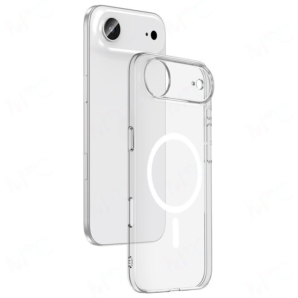 Apple iPhone 17 Air Kılıf IC Çipli M-Safe Şarj Özellikli Şeffaf Kamera Çerçeveli Zore Toledo Kapak