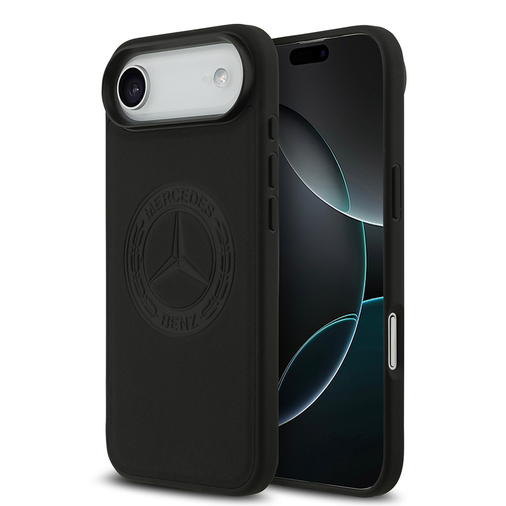 Apple iPhone 17 Air Kılıf Mercedes Benz Orjinal Lisanslı M-safe Şarj Özellikli Hakiki Deri Nostaljik Yıldız Dizayn Kapak