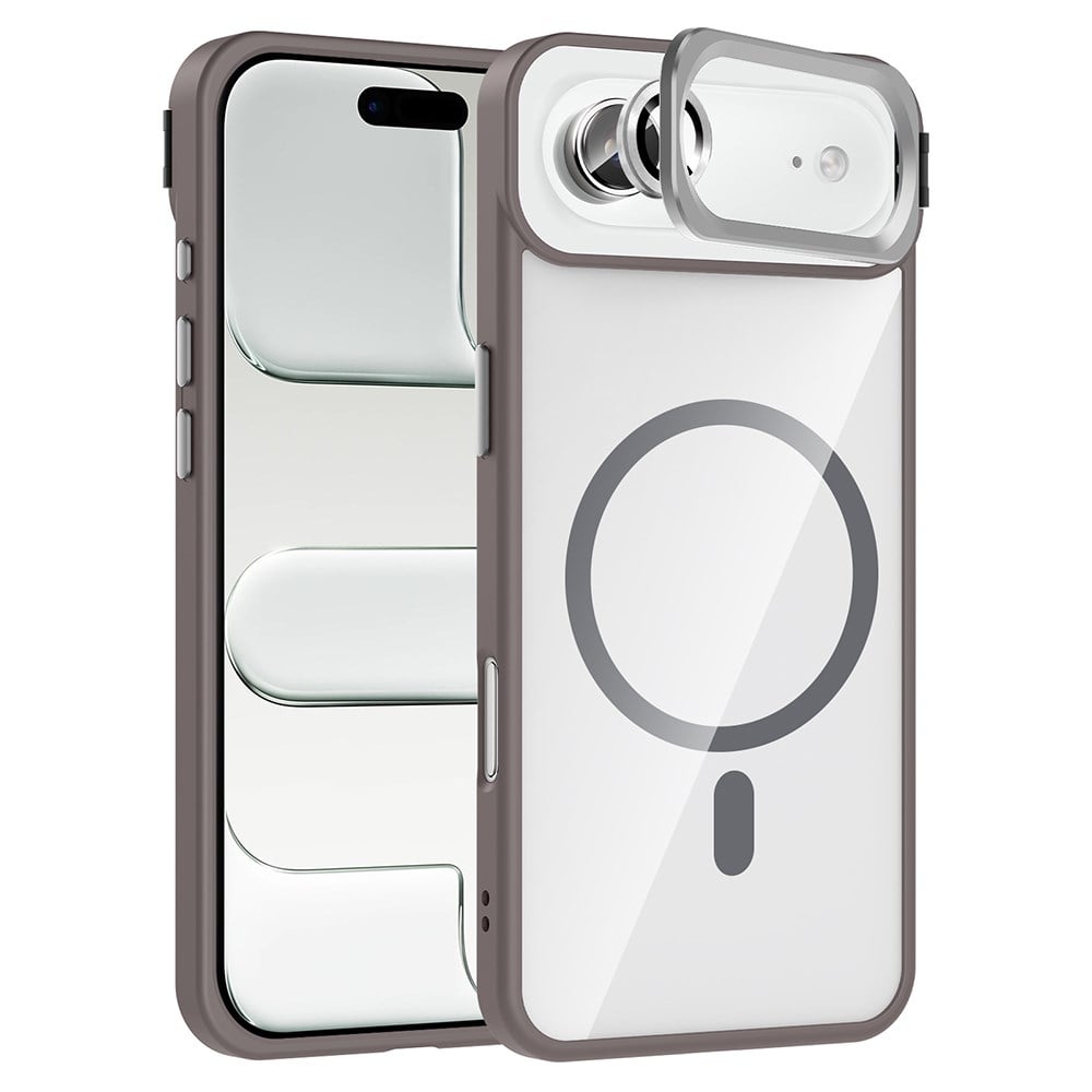 Apple iPhone 17 Air Kılıf Standlı ve Kamera Lens Hediyeli M-Safe Şarj Özellikli Zore Etro Kapak