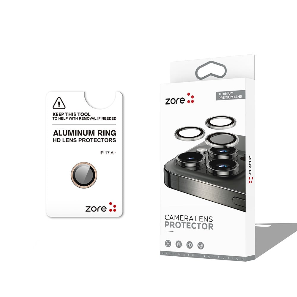 Apple iPhone 17 Air Zore CL-12 Premium Safir Parmak İzi Bırakmayan Anti-Reflective Kamera Lens Koruyucu
