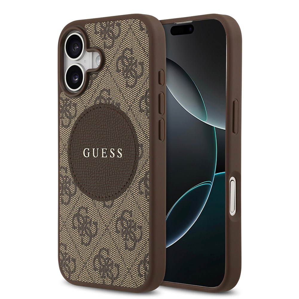Apple iPhone 17 Kılıf Guess Orjinal Lisanslı M-safe Şarj Özellikli Yazı Logolu Circle Classic Kapak