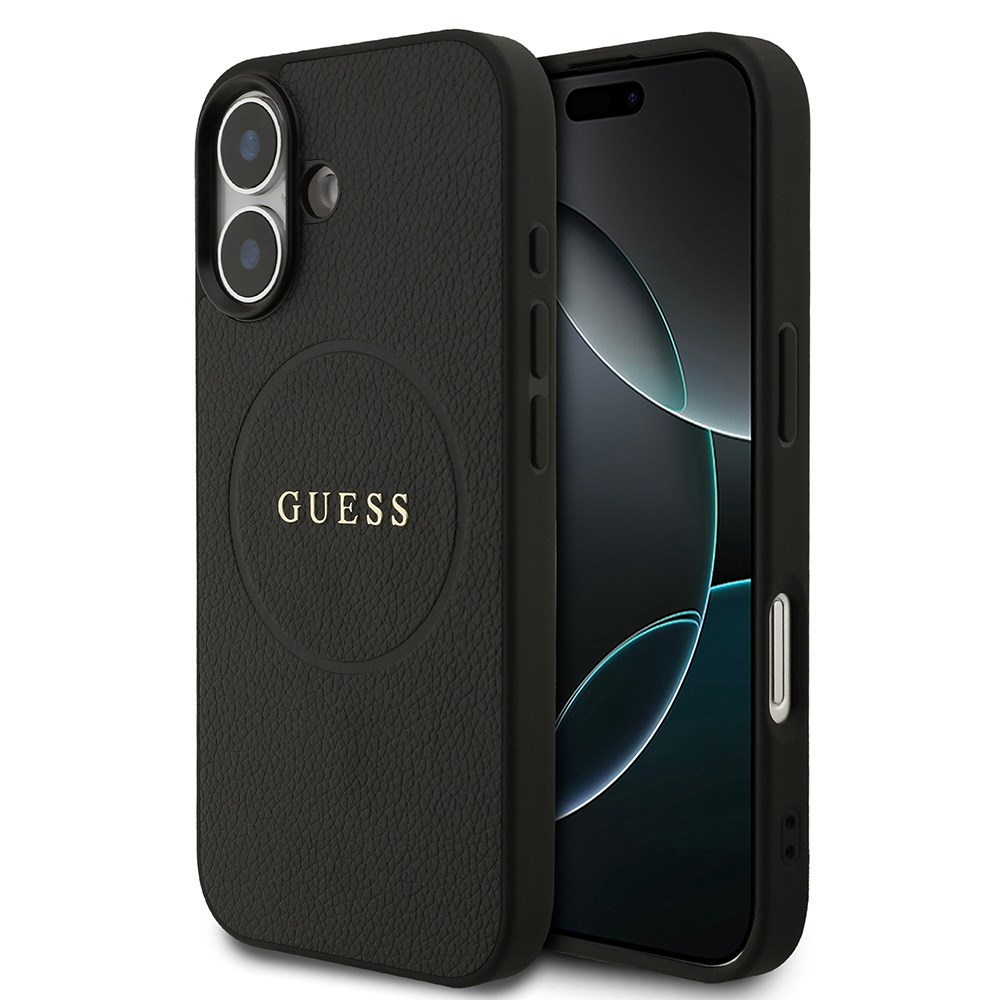 Apple iPhone 17 Kılıf Guess Orjinal Lisanslı M-safe Şarj Özellikli Yazı Logolu PU Deri Kapak