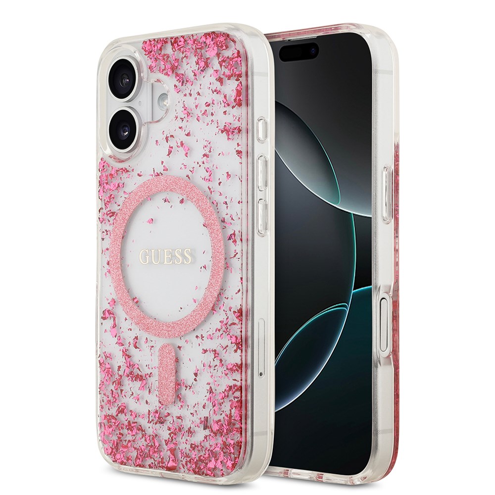 Apple iPhone 17 Kılıf Guess Orjinal Lisanslı M-safe Şarj Özellikli Transparan Resin Bottom Kapak