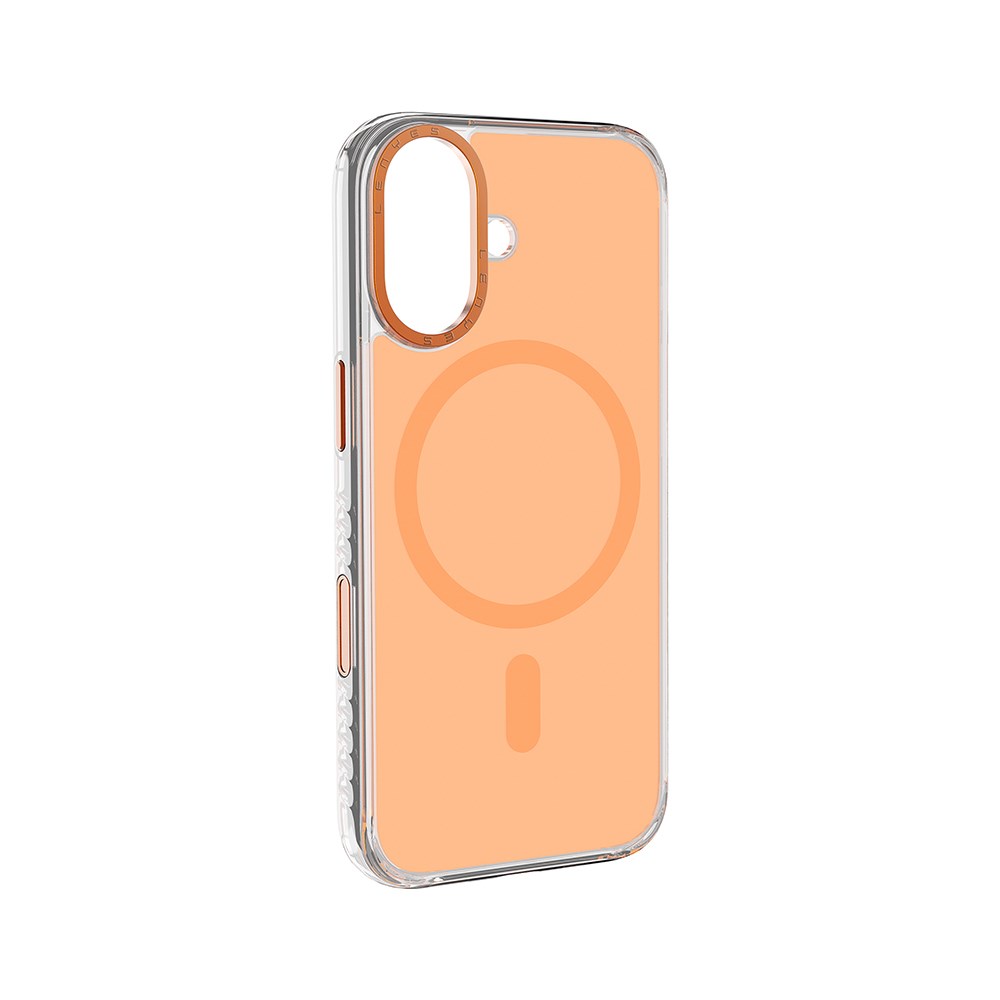 Apple iPhone 17 Kılıf M-safe Şarj Özellikli Metal Kamera Çerçeveli Airbag Tasarımlı Lenyes CK221 Sert PC Kapak