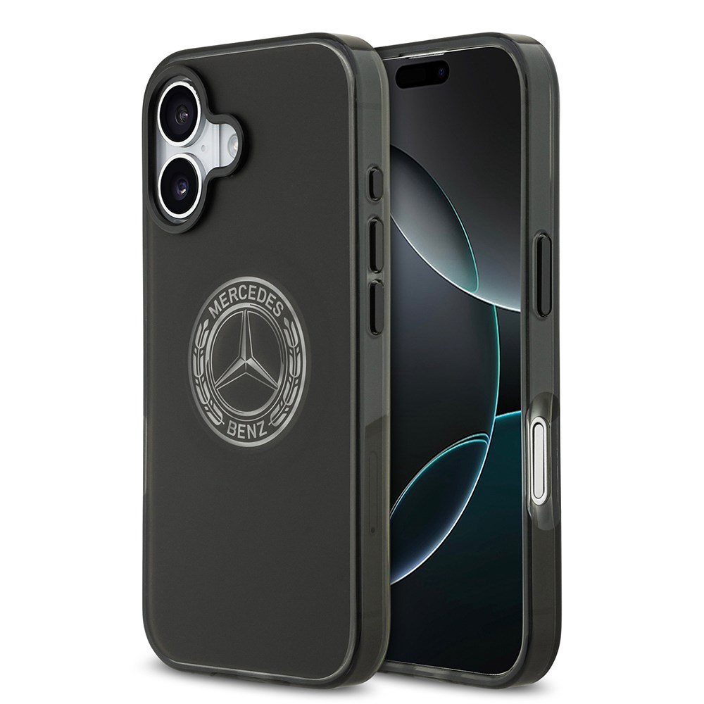 Apple iPhone 17 Kılıf Mercedes Benz Orjinal Lisanslı M-safe Şarj Özellikli Buzlu PC Nostaljik Yıldız Dizayn Kapak
