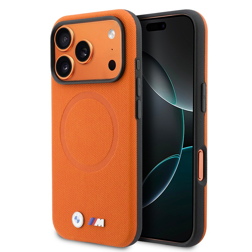 Apple iPhone 17 Pro Kılıf BMW Orjinal Lisanslı M-safe Şarj Özellikli Halka Tasarımlı M Logolu PU Deri Kapak