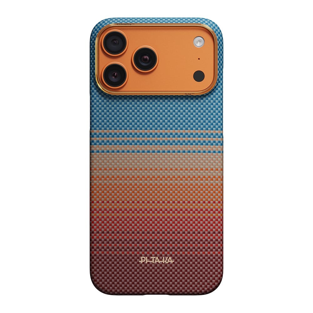 Apple iPhone 17 Pro Kılıf M-safe Şarj Özellikli Aramid Fiber Pitaka Sunset 2.0 California Dream Serisi Kapak