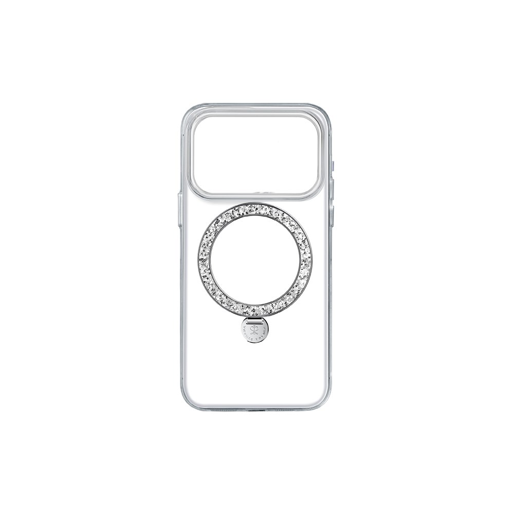 Apple iPhone 17 Pro Kılıf M-safe Şarj Özellikli Simli Standlı Pynana Dancing Circle Trendy Serisi Kapak