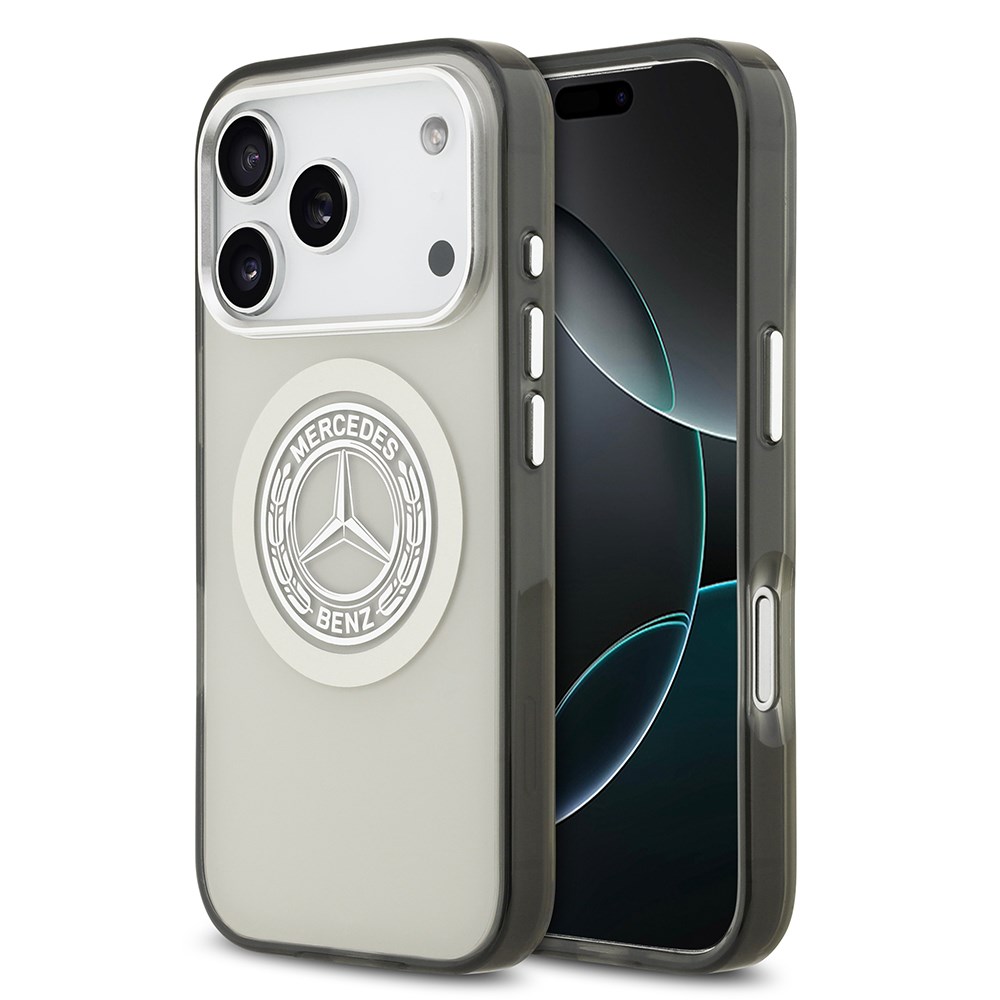 Apple iPhone 17 Pro Kılıf Mercedes Benz Orjinal Lisanslı M-safe Şarj Özellikli Çift Katmanlı PC Nostaljik Yıldız Dizayn Kapak