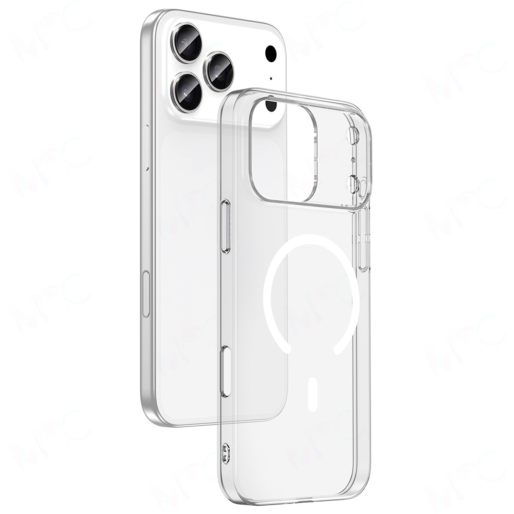 Apple iPhone 17 Pro Kılıf Zore M-safe Şarj Özellikli Şeffaf Kamera Çerçeveli Porto Kapak