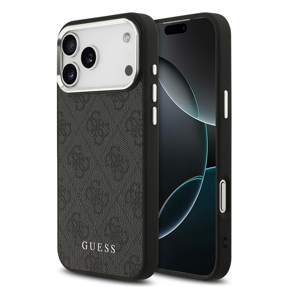 Apple iPhone 17 Pro Max Kılıf Guess Orjinal Lisanslı M-safe Şarj Özellikli 4G Klasik Yazı Logolu Kapak