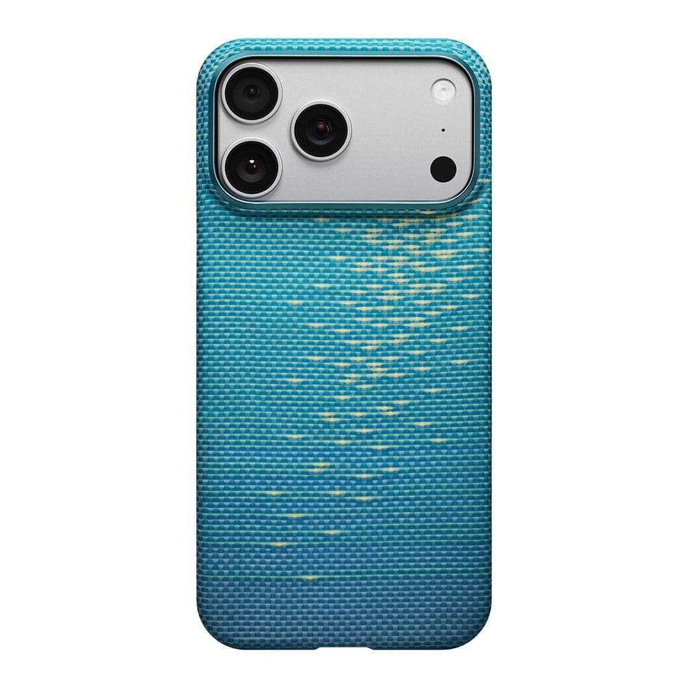 Apple iPhone 17 Pro Max Kılıf M-safe Şarj Özellikli Aramid Fiber Pitaka Glints of Gold Ultra Slim Serisi Kapak
