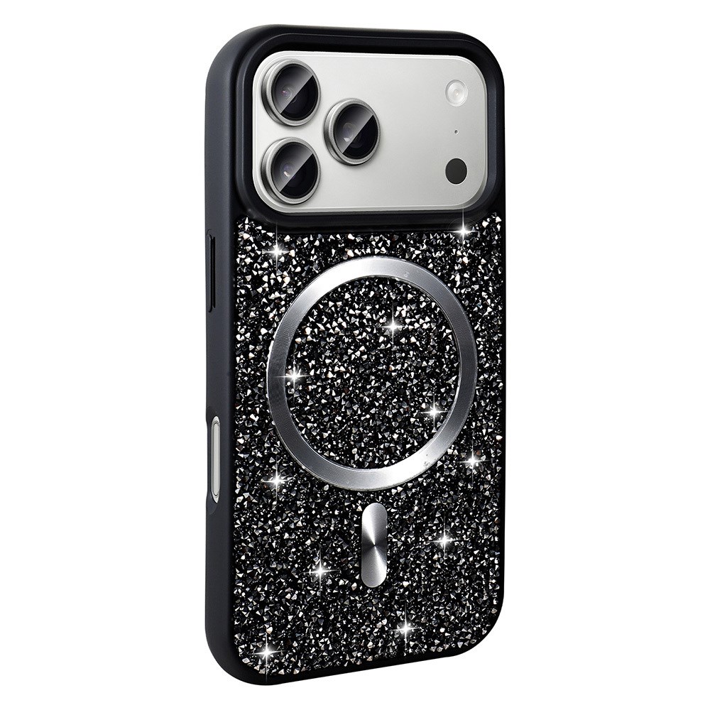 Apple iPhone 17 Pro Max Kılıf Pırlanta Tasarımlı M-safe Şarj Özellikli Zore Mozaik Silikon Kapak