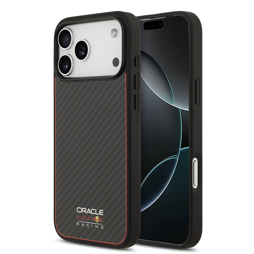 Apple iPhone 17 Pro Max Kılıf Redbull Orjinal Lisanslı M-safe Şarj Özellikli Karbon Fiber Parlayan Logolu Kapak