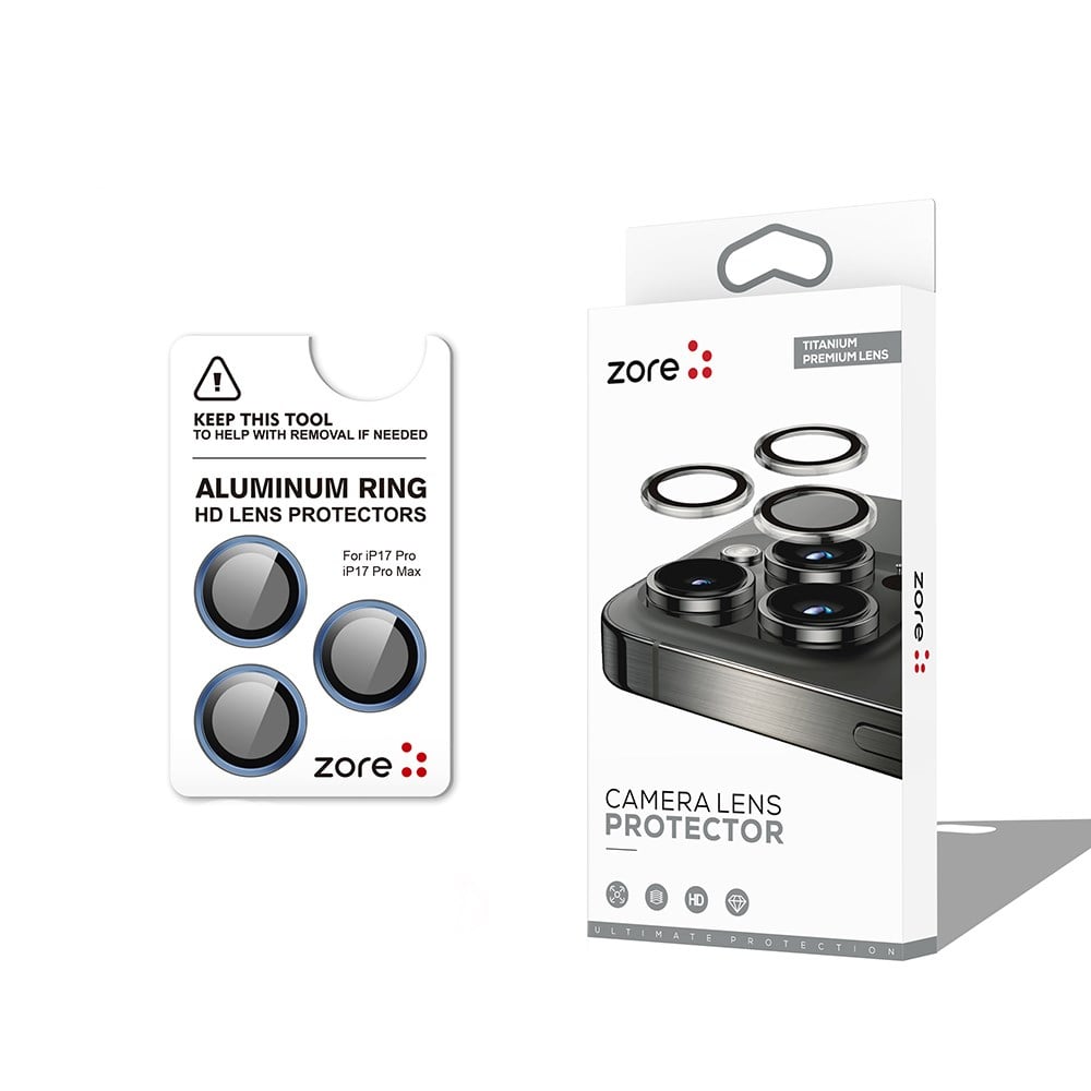 Apple iPhone 17 Pro Max Zore CL-12 Premium Safir Parmak İzi Bırakmayan Anti-Reflective Kamera Lens Koruyucu