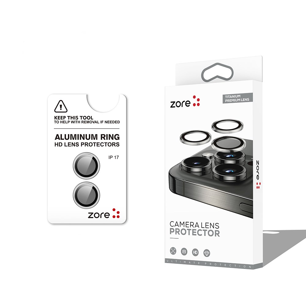 Apple iPhone 17 Zore CL-12 Premium Safir Parmak İzi Bırakmayan Anti-Reflective Kamera Lens Koruyucu
