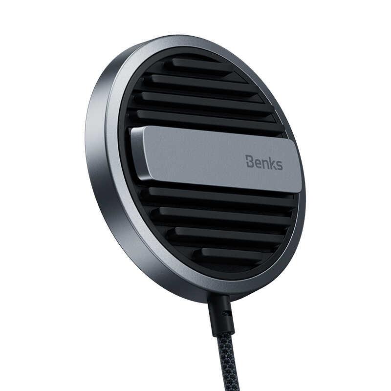 Benks MFM01 MFI Sertifikalı Standlı 15W Hızlı Şarj Özellikli M-safe PD Wireless Şarj Aleti