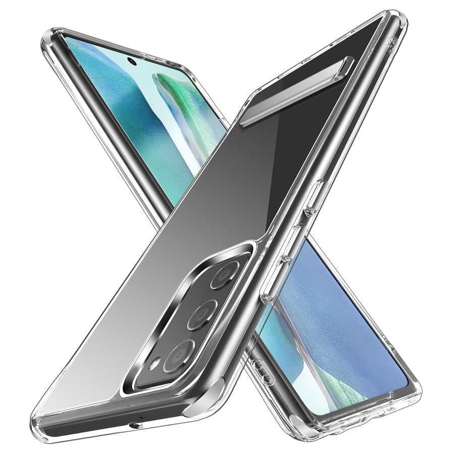 Galaxy S20 FE Kılıf Standlı Şeffaf Silikon Zore L-Stand Kapak