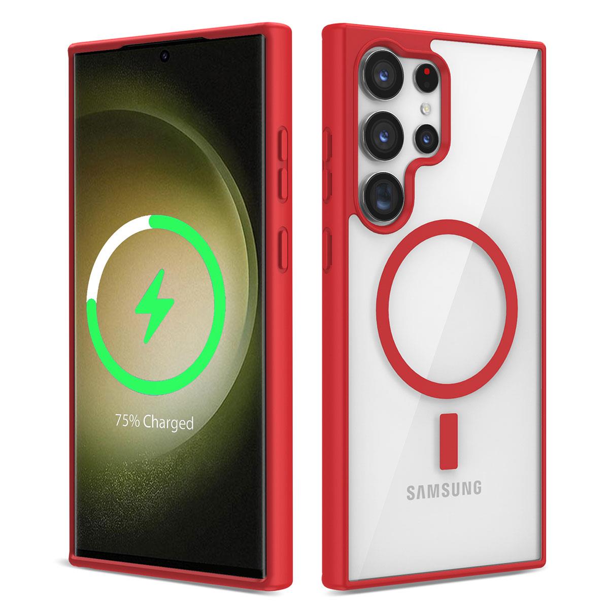 Galaxy S23 Ultra Kılıf M-safe Wireless Şarj Özellikli Silikon Zore Ege Kapak