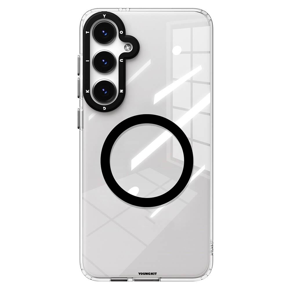 Galaxy S24 Kılıf M-safe Şarj Özellikli Sararmaya Karşı Dayanıklı Youngkit Clear Crystal Serisi Kapak