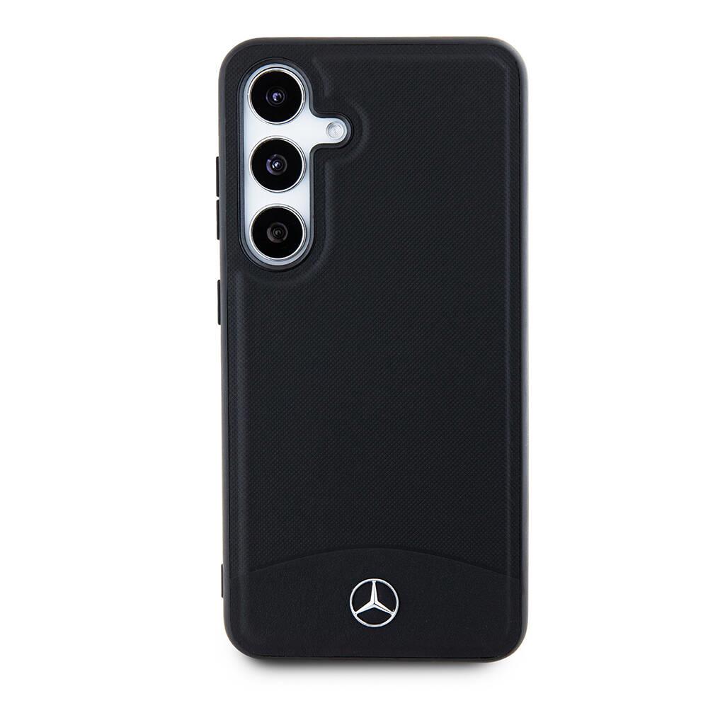 Galaxy S24 Kılıf Mercedes Benz Orjinal Lisanslı M-safe Şarj Özellikli Deri Dokumalı Sade Kapak