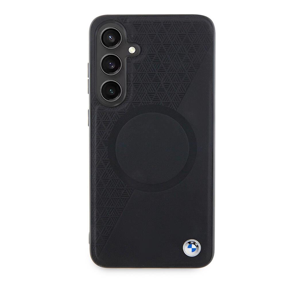 Galaxy S24 Plus Kılıf BMW Orjinal Lisanslı M-safe Şarj Özellikli Yarım Dokulu Circle Leather Kapak