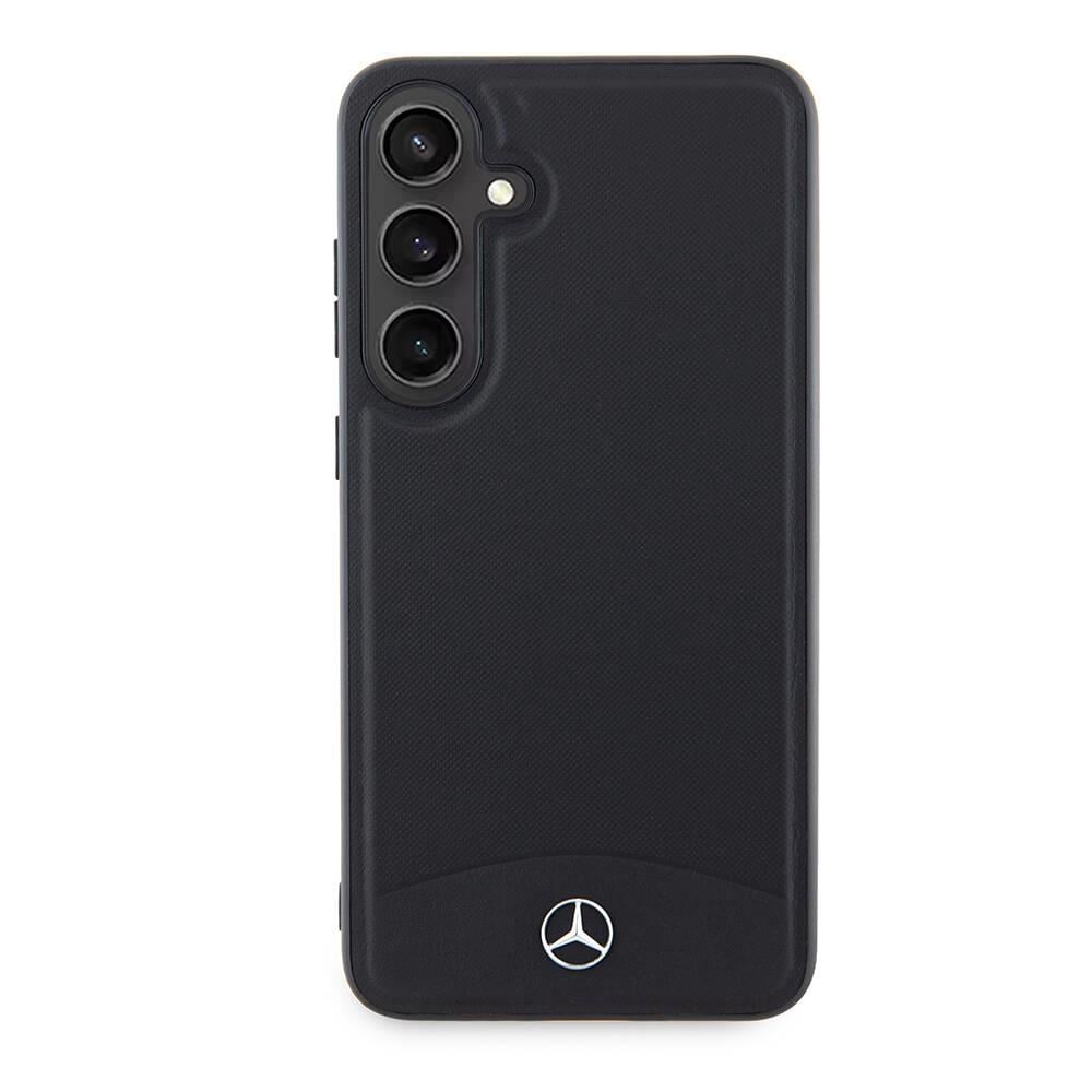 Galaxy S24 Plus Kılıf Mercedes Benz Orjinal Lisanslı M-safe Şarj Özellikli Deri Dokumalı Sade Kapak