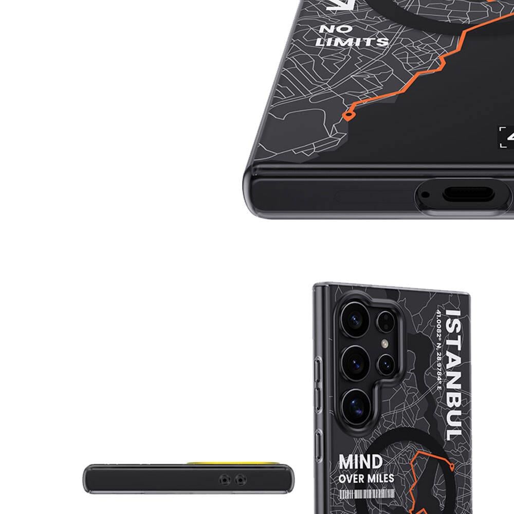 Galaxy S24 Ultra Kılıf M-safe Şarj Özellikli Deri Tasarımlı Zore Kıpta Nubuk Kapak