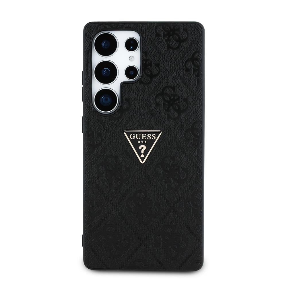 Galaxy S25 Ultra Kılıf Guess Orjinal Lisanslı 4G Desenli Sıcak Damgalı Üçgen Logolu Kapak