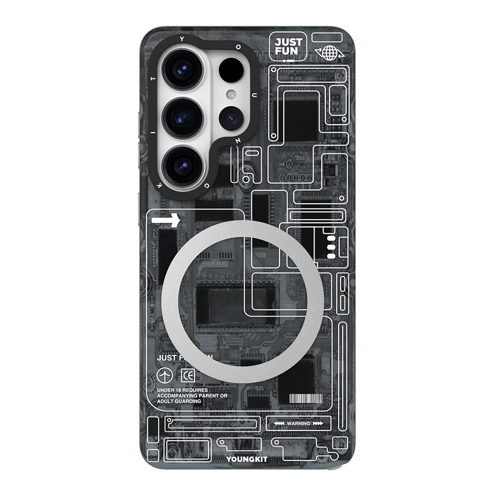 Galaxy S26 Ultra Kılıf M-safe Şarj Özellikli Youngkit 360 Derece Standlı Technology Serisi Kapak