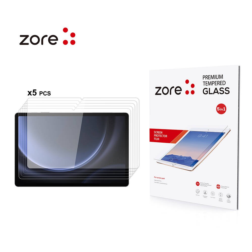 Galaxy Tab S10 FE Zore 5in1 Tablet Temperli Cam Ekran Koruyucu
