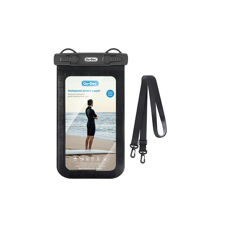 Go Des GD-HD915 Universal Boyun Askılı IPX8 Sertifikalı Su Geçirmez 7.2 inç Kılıf