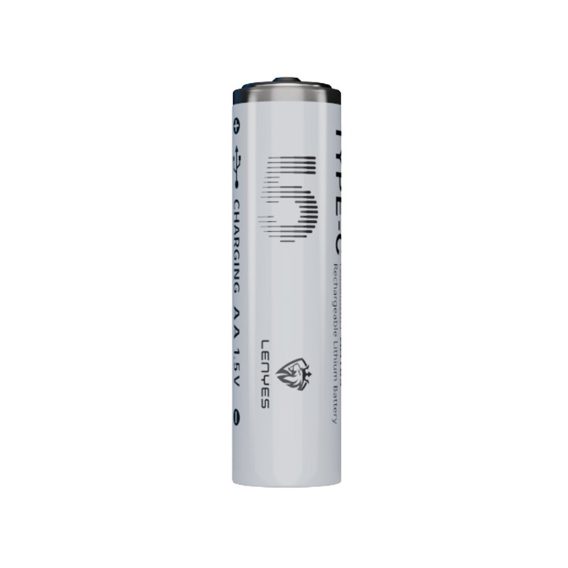 Lenyes AA105 Type-C Şarj Portlu Şarj Edilebilir AA Lityum-ion Pil 2800mWh 1.5V 2 Adet