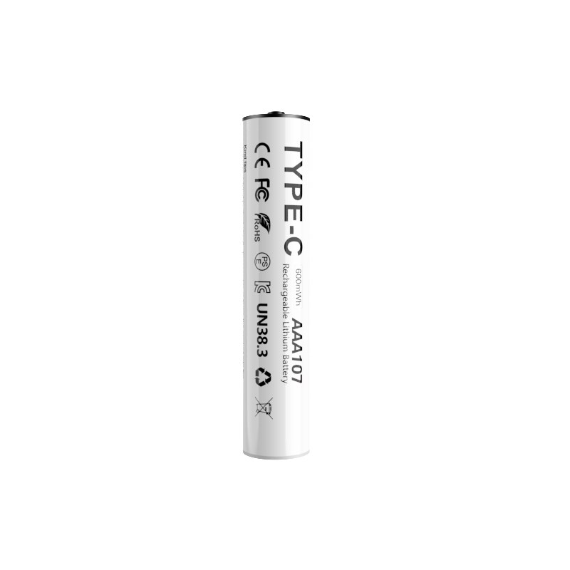 Lenyes AAA107 Type-C Şarj Portlu Şarj Edilebilir AAA Lityum-ion Pil 600mWh 1.5V 2 Adet