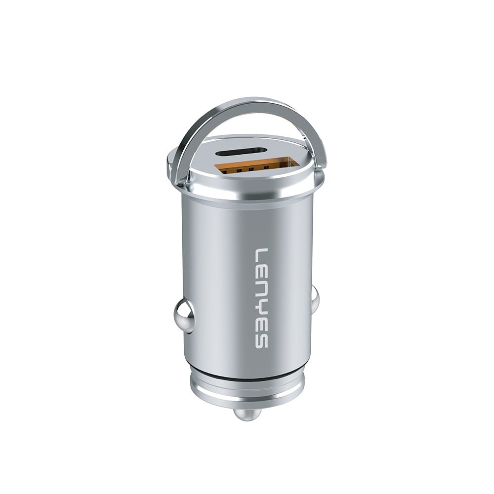 Lenyes CA60 Hızlı Şarj Özellikli Dual Type-C + USB-A Portlu Mini Araç Şarj Aleti PD 45W