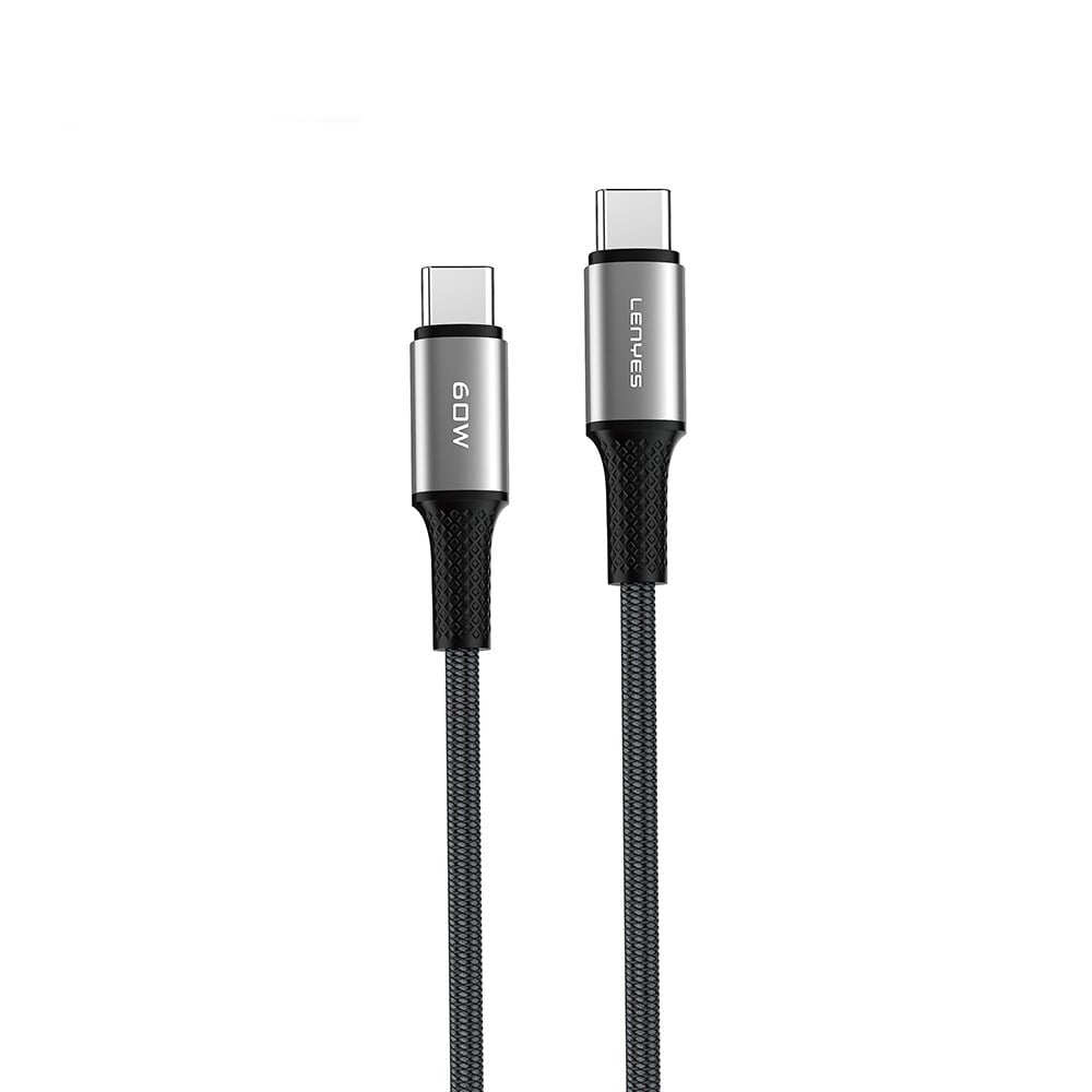 Lenyes LC560 Type-C to Type-C Örgü Tasarımlı Hızlı Şarj Özellikli Data ve Şarj Kablosu 60W 2M