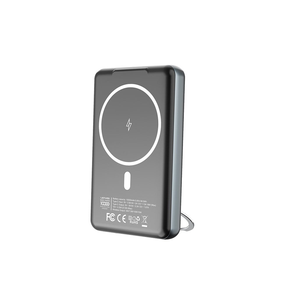 Lenyes PW1001D PD 22.5W Hızlı Şarj Özellikli Standlı Wireless Powerbank 15W 10000mAh