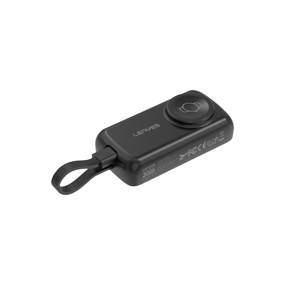 Lenyes PX0001D Akıllı Saat Kablosuz Şarj Özellikli Taşınabilir Type-C Kablolu Powerbank 2000mAh 2W