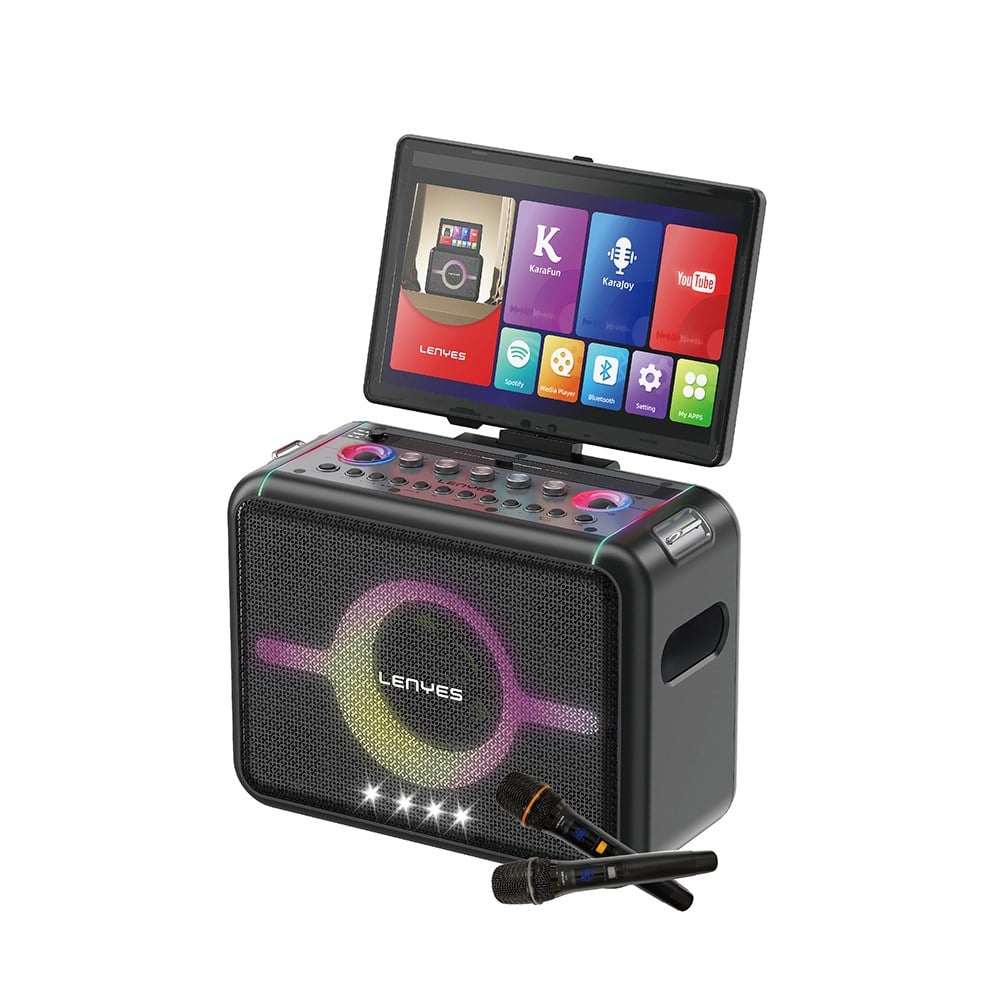 Lenyes S892 RGB Işıklı Mikrofonlu Dokunmatik Ekranlı Taşınabilir TWS Bluetooth Speaker Hoparlör v5.3 300W