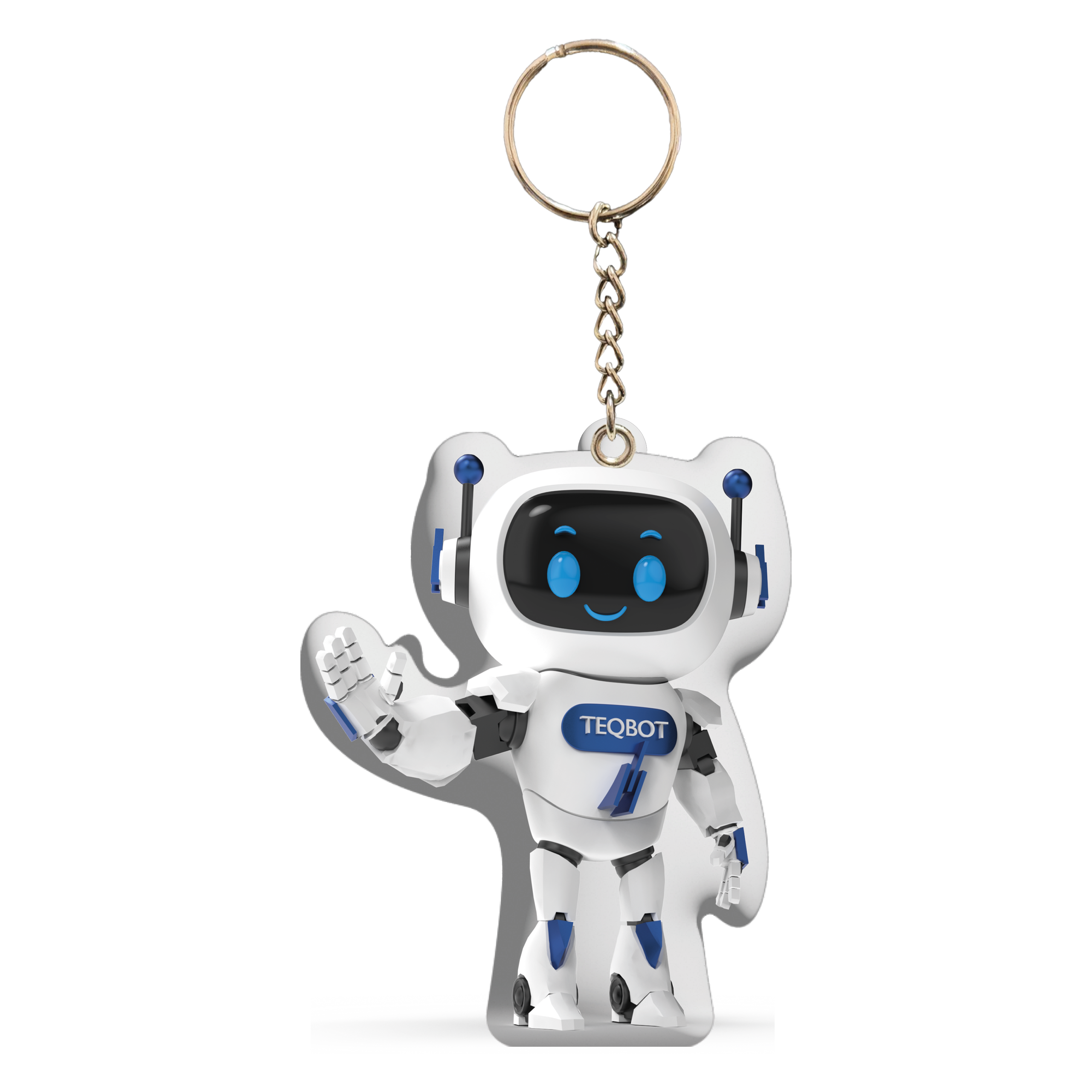 TEQSMA TEQBOT Sevimli Robot Anahtarlık Pufidik Yumuşak Çanta ve Anahtar Aksesuarı