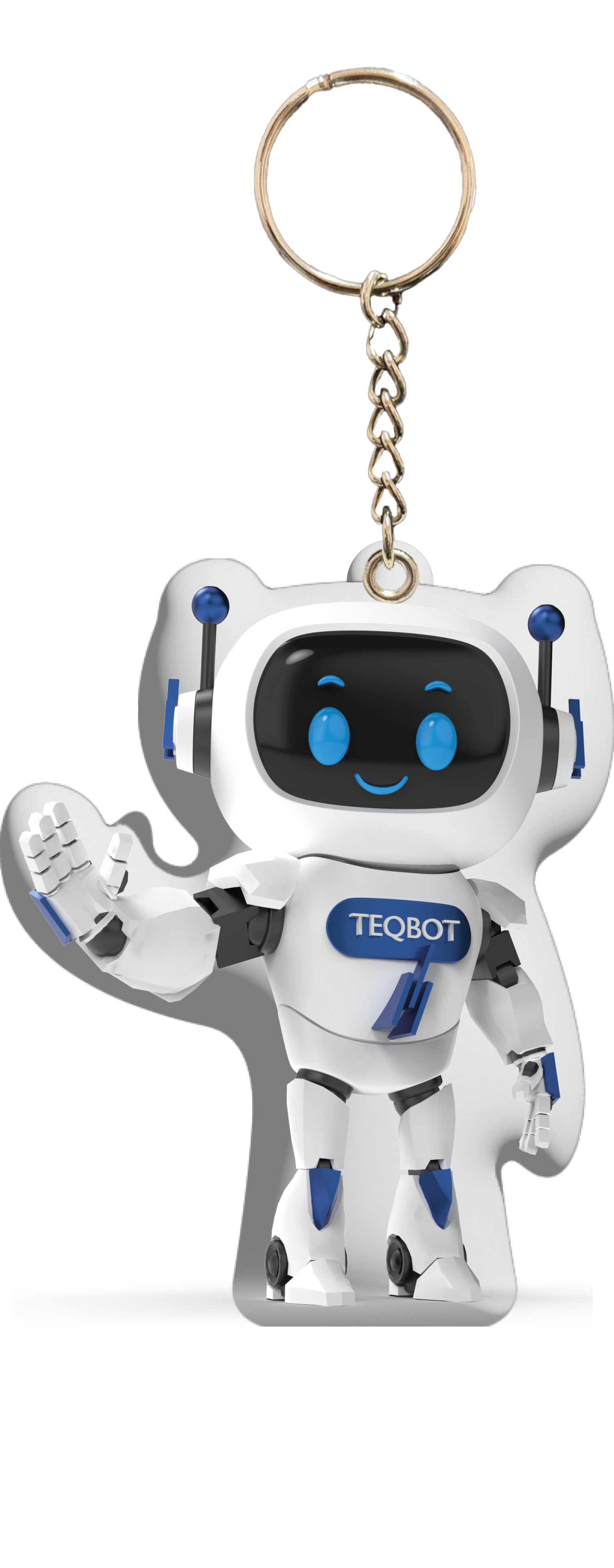 TEQSMA TEQBOT Sevimli Robot Anahtarlık Pufidik Yumuşak Çanta ve Anahtar Aksesuarı