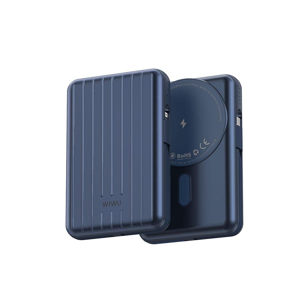 Wiwu PP03 Taşınabilir Wireless Şarj ve PD Hızlı Şarj Özellikli Powerbank 15W 10000mAh