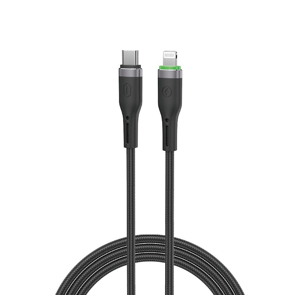 Wiwu Wi-C070 Orginlink Serisi LED Göstergeli Type-C to Lightning Hızlı Şarj Özellikli PD Data ve Şarj Kablosu 27W 1M