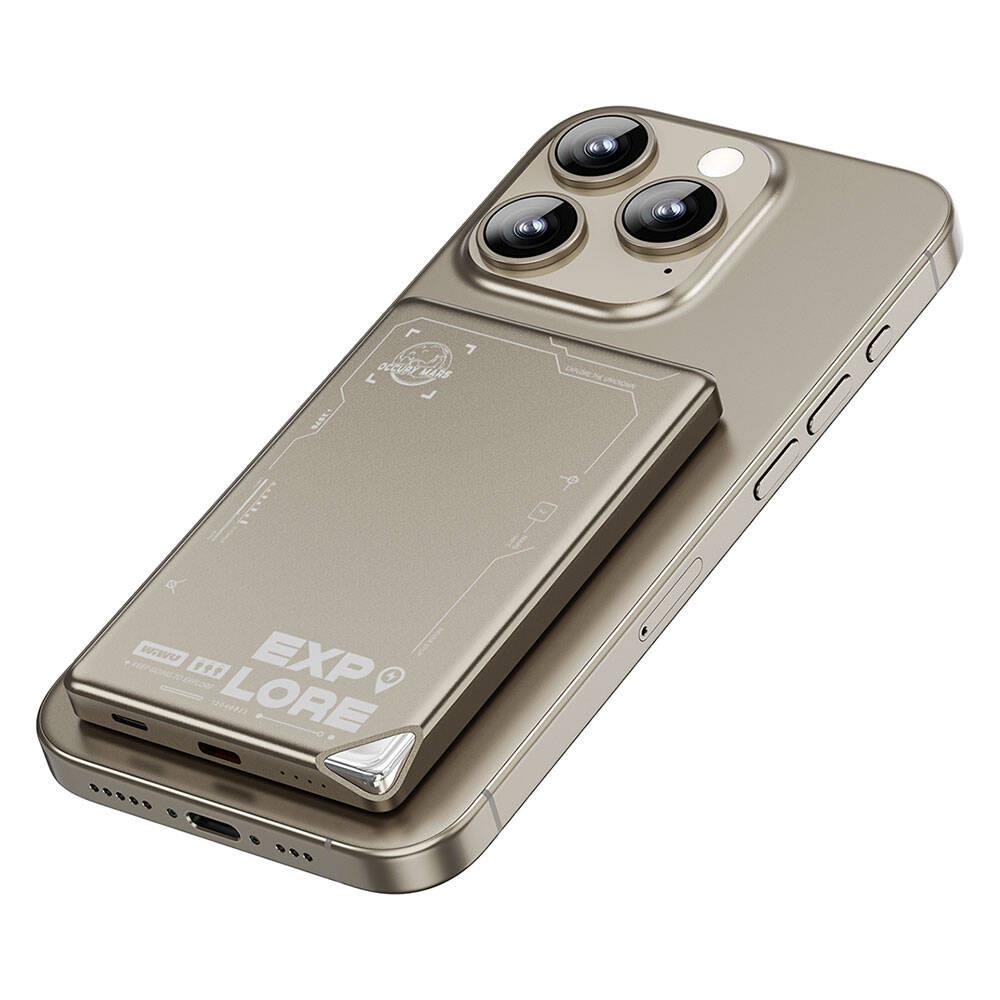 Wiwu Wi-P019 Ultra-Thin Explore Serisi Led Göstergeli Wireless M-safe Powerbank 15W 5000mAh