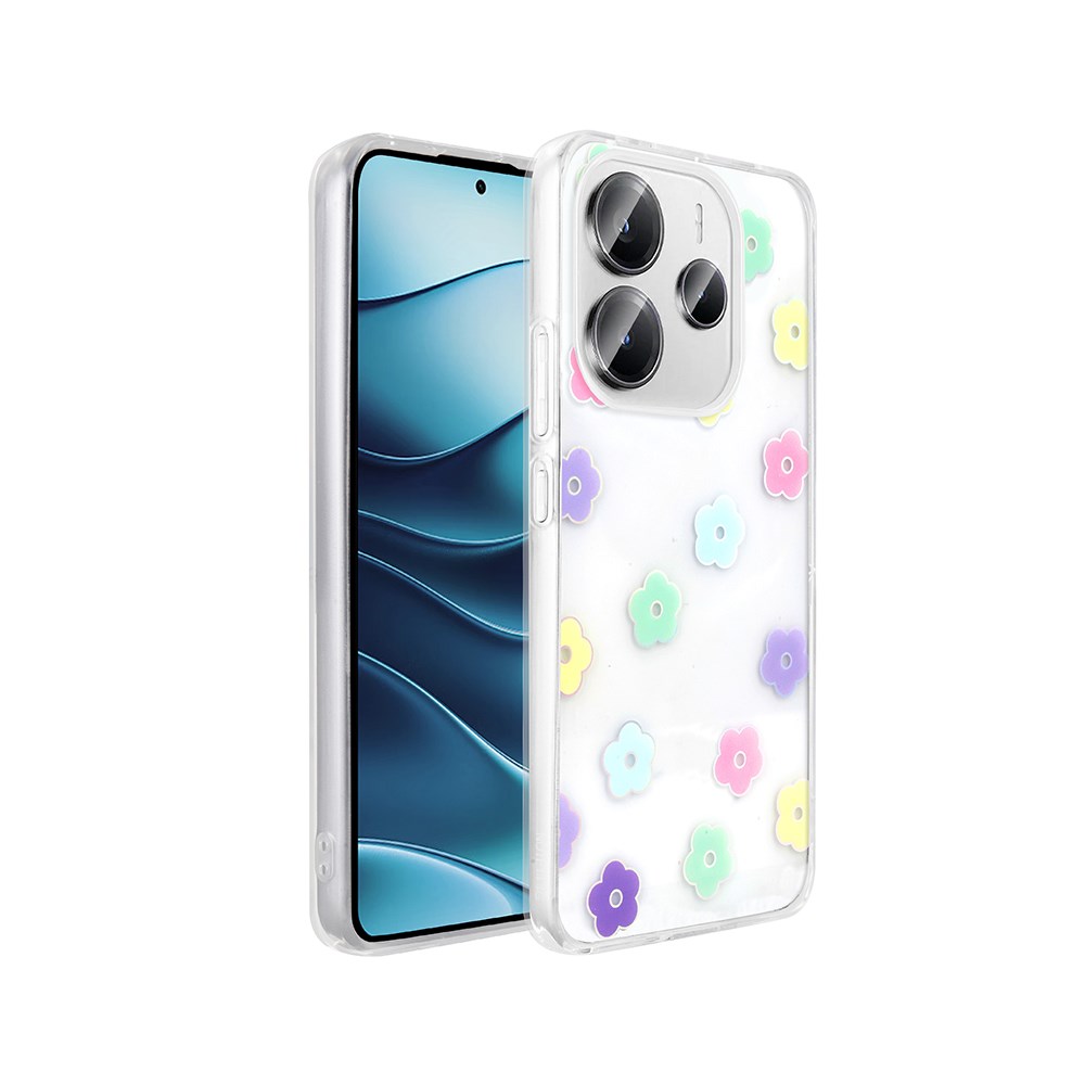 Xiaomi Redmi Note 14 4G Kılıf Şeffaf Figürlü Zore Folk Sert Kapak