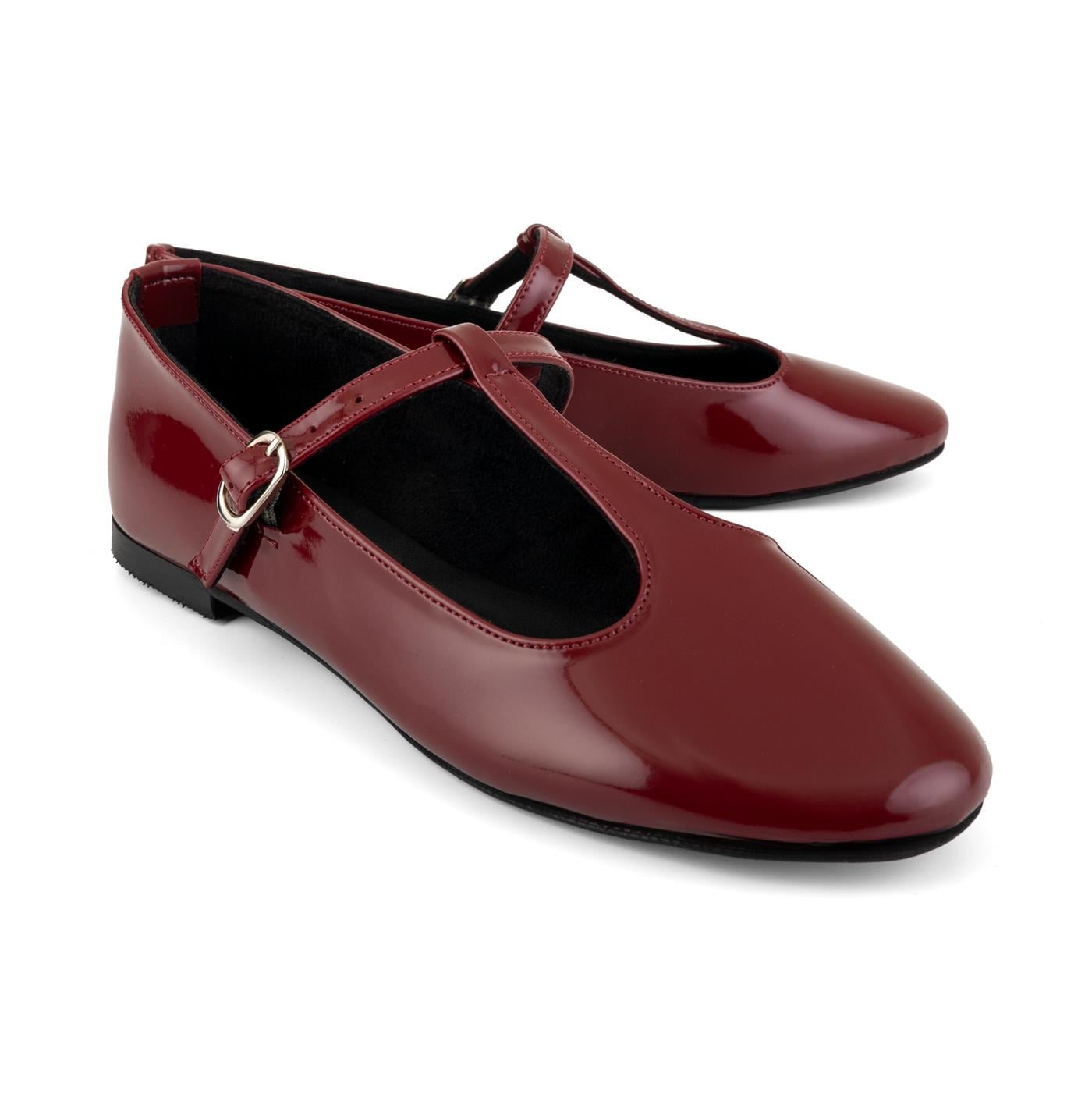 Bordeaux T-Bar Flats