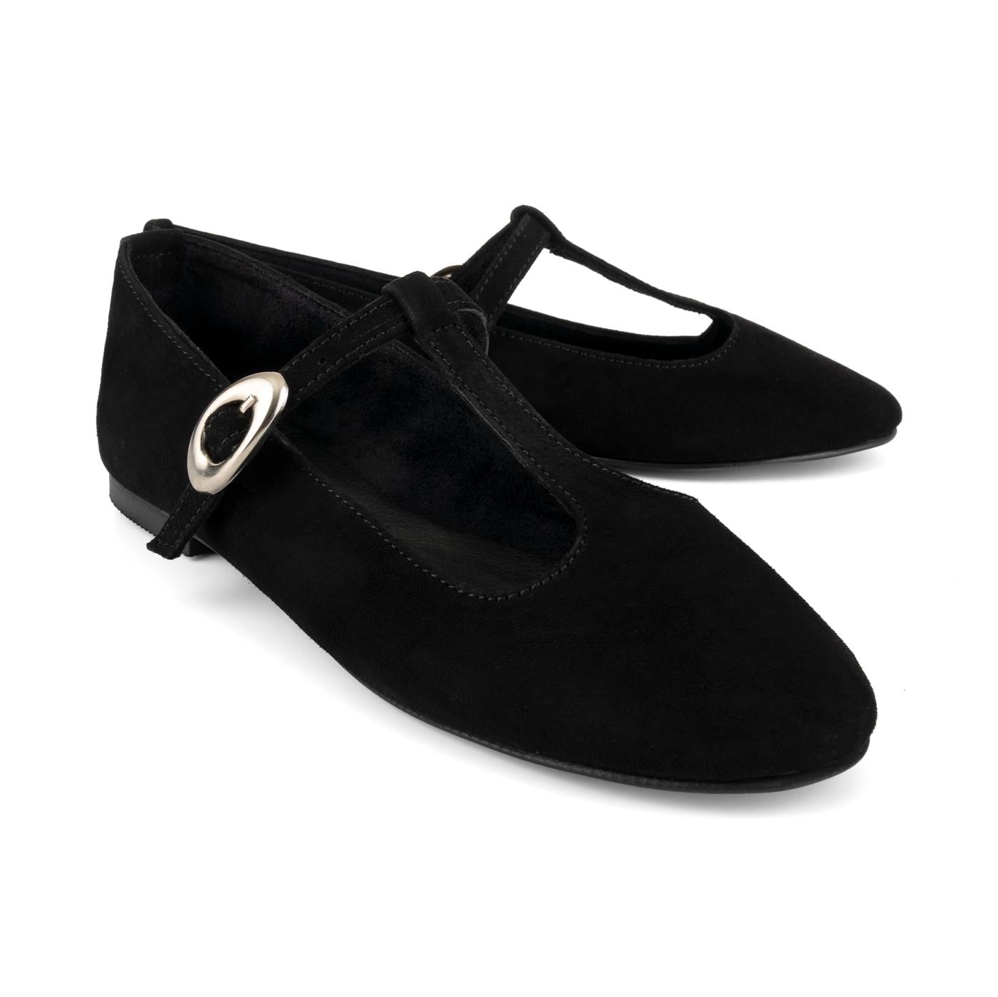 Noir T-Bar Flats