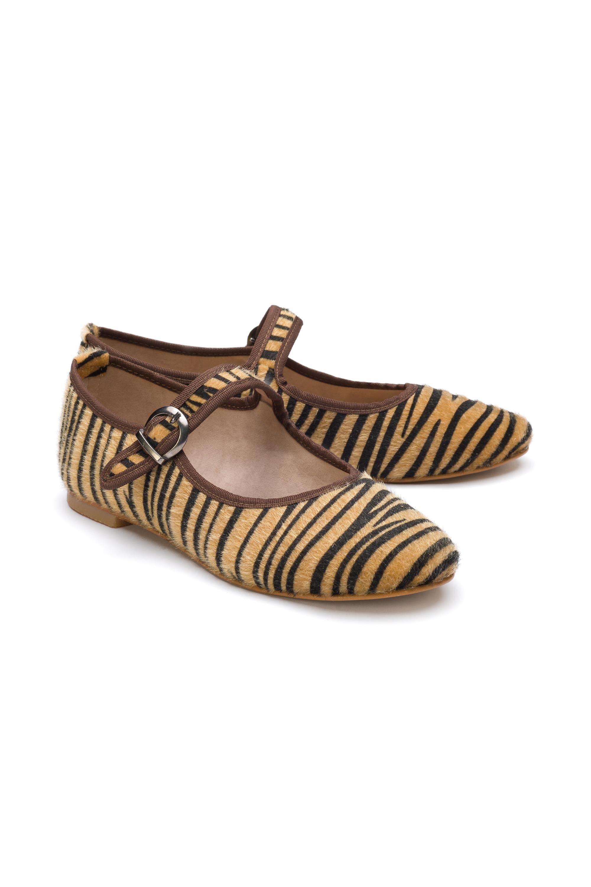 Zebra Mary Jane Flats